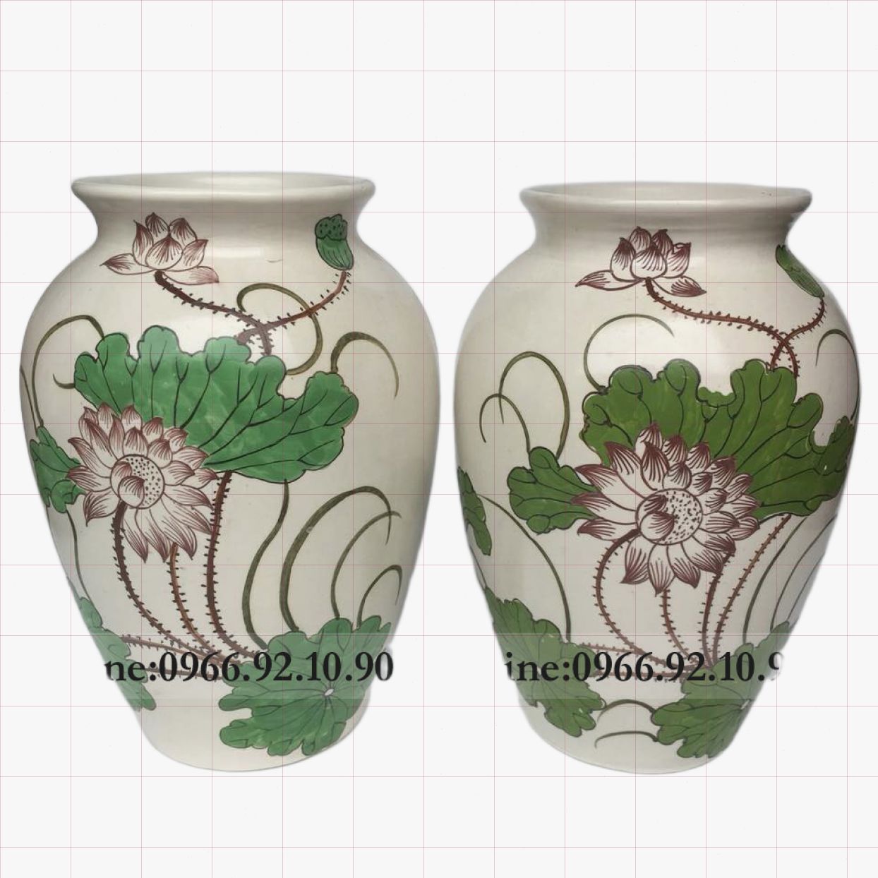 Bộ vò gốm sứ giả vuốt H26cm sang trọng quà tặng độc đáo 