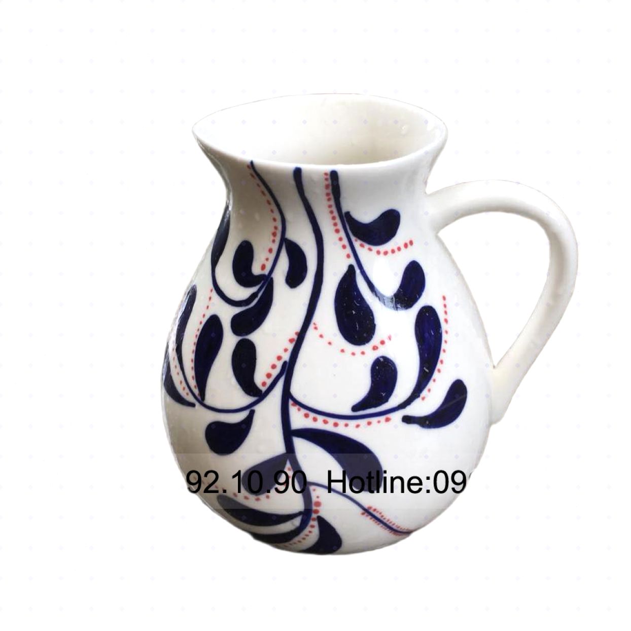 Lọ hoa gốm Bát Tràng vẽ tay bình sữa H18cm đẹp độc đáo mua ngay 