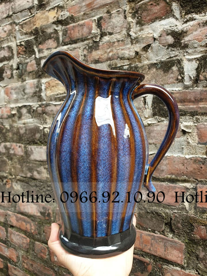Bình sữa cắm hoa men hỏa biến sang trọng H26cm rộng 20cm