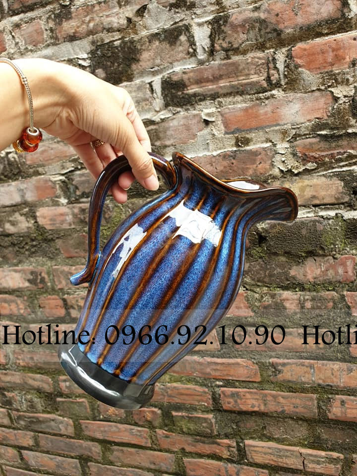 Bình sữa cắm hoa men hỏa biến sang trọng H26cm rộng 20cm