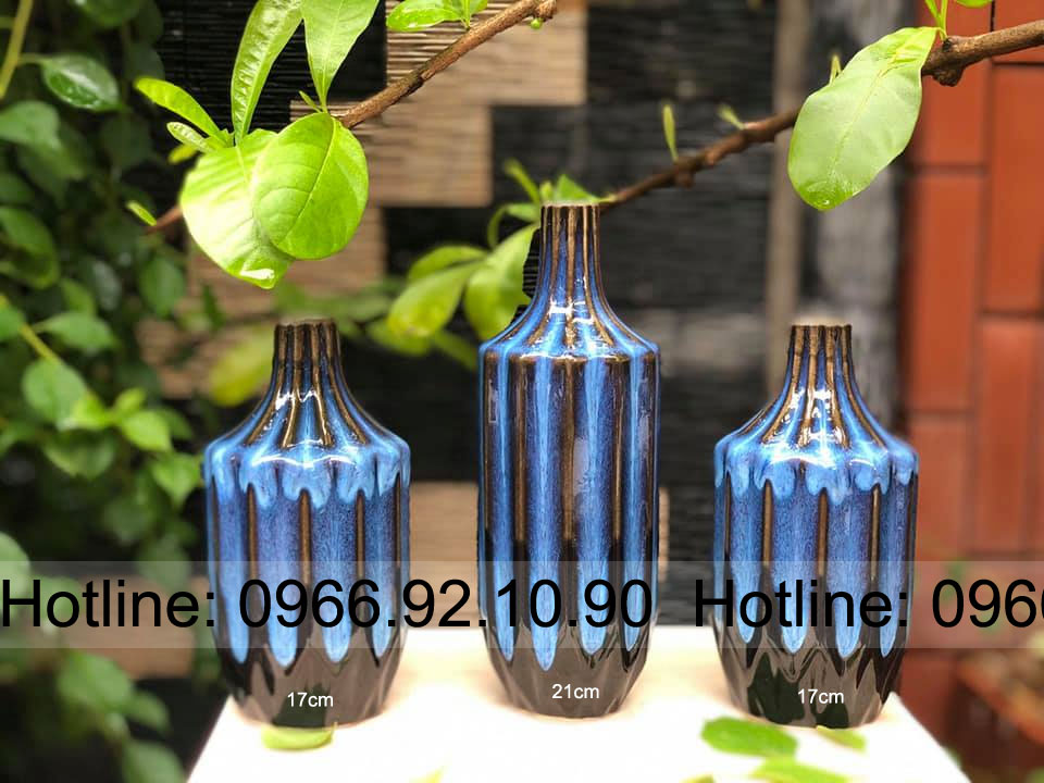 Set bình hoa men kính 3 bình Decor MK03 sang trọng trang trí phòng