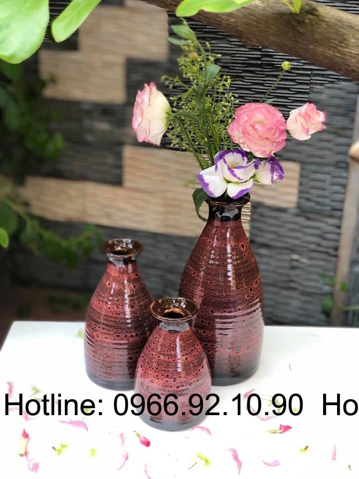 Set lọ decor men lưới phình đáy MK04 sang trọng trang trí nhà tiện dụng