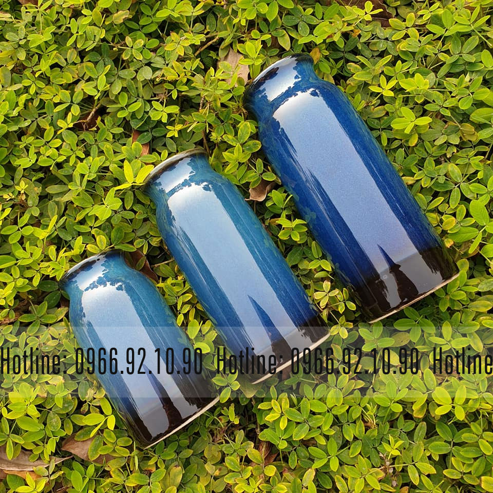 Set bình hoa dáng trụ gốm sứ Bát Tràng MK05 trang trí phòng 
