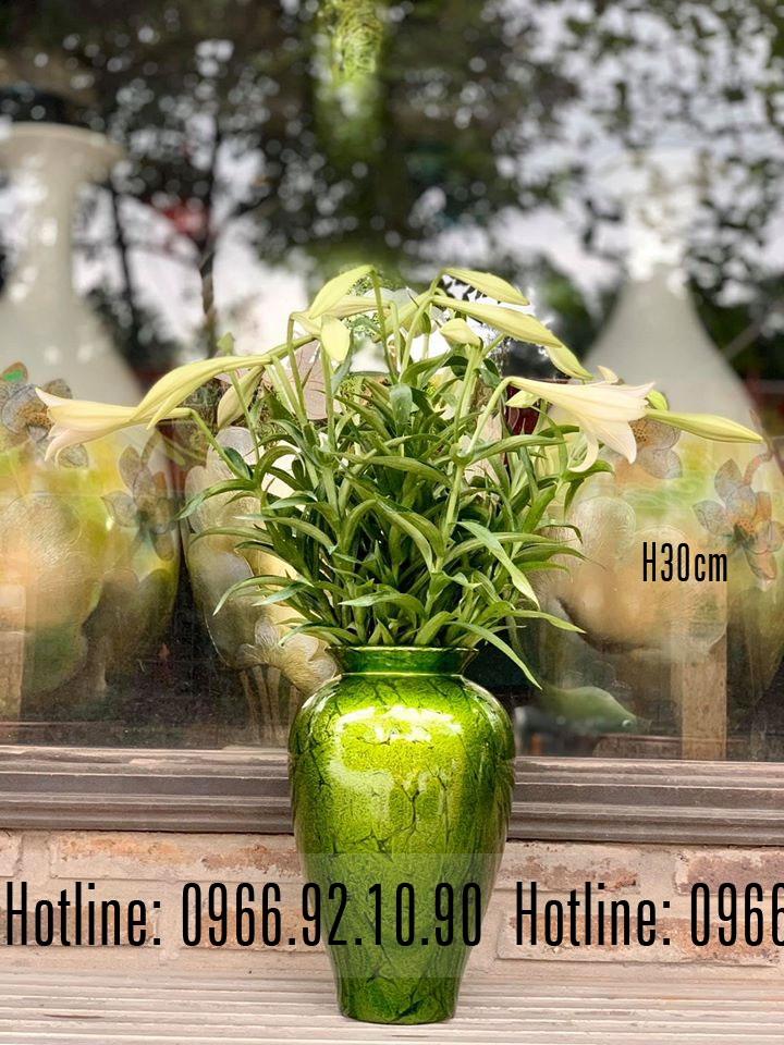 Vò Gốm Sơn Mài Bát Tràng Cao Cấp 30cm Sang Trọng Quà Tặng Ý Nghĩa