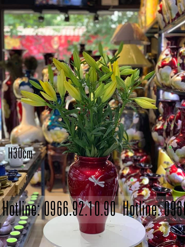Vò Gốm Sơn Mài Bát Tràng Cao Cấp 30cm Sang Trọng Quà Tặng Ý Nghĩa