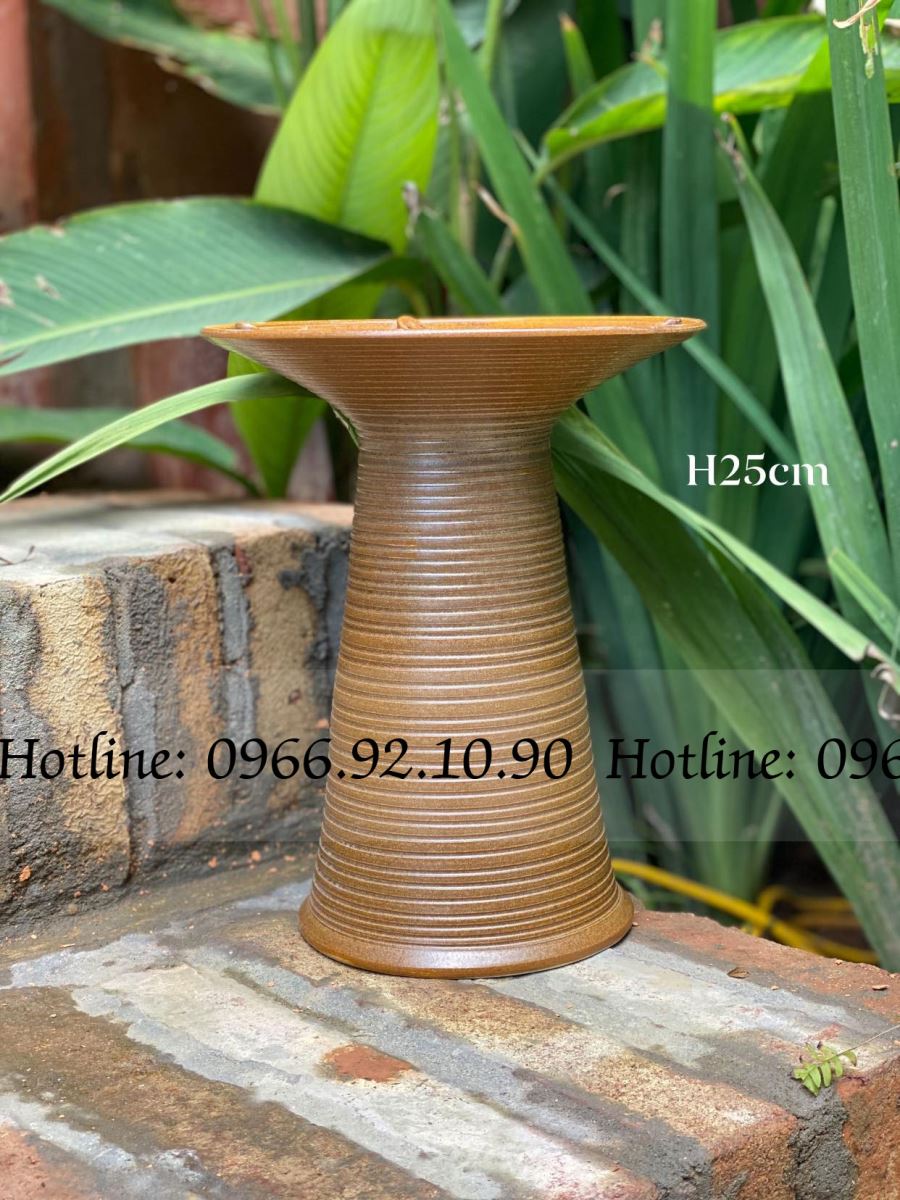 Gốm mộc thủ công đắp chuồn chuồn cao 25cm Bát Tràng chính hãng