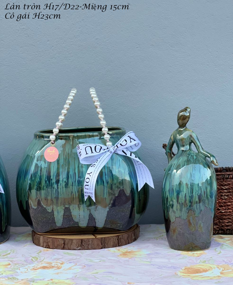 Set làn gốm sứ Bát Tràng 4 món sang trọng quà tặng độc đáo