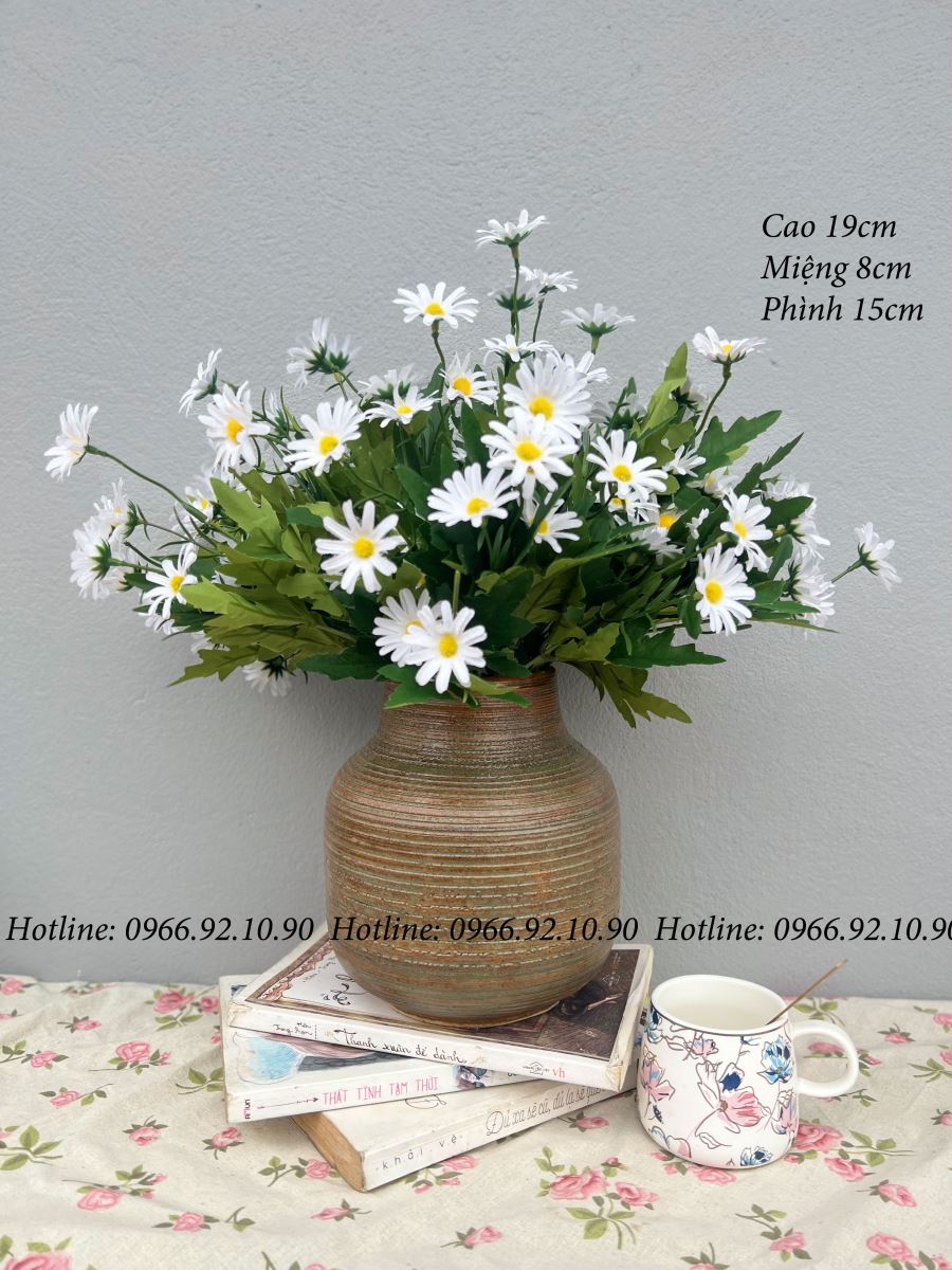 Vò men nâu mộc Bát Tràng H19cm chất lượng cao gốm sứ Việt