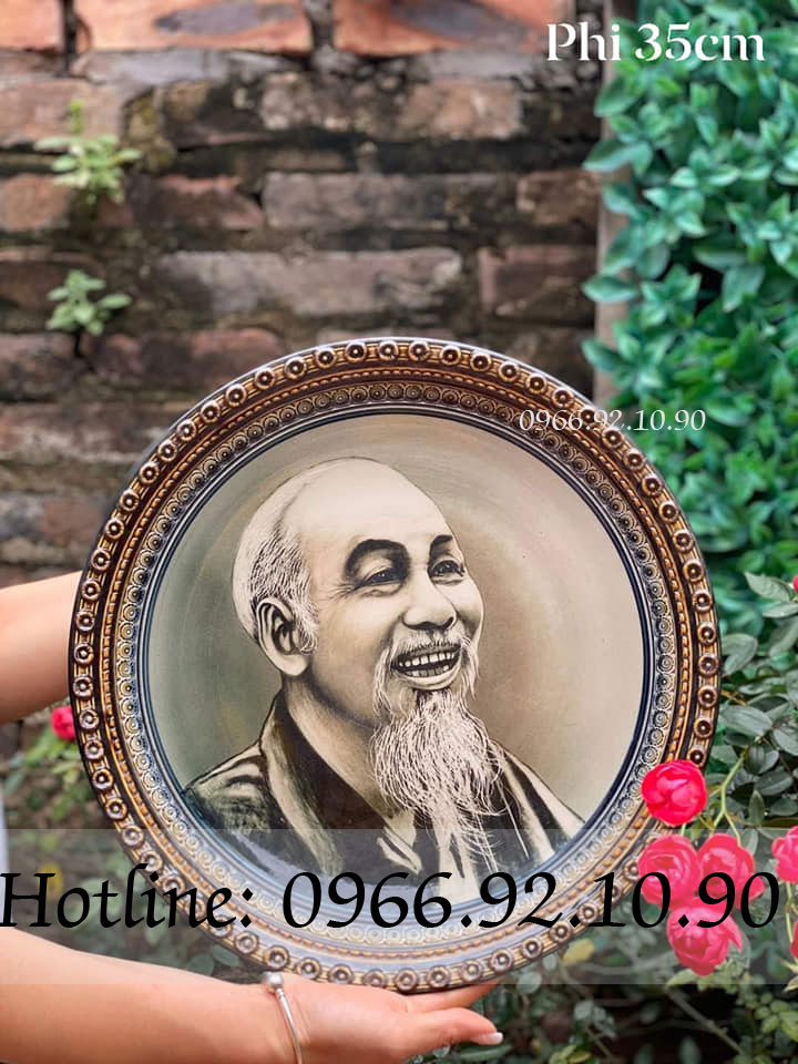 Đĩa truyền thần Bác Hồ gốm Bát Tràng 35cm quà tặng ý nghĩa Đĩa truyền thần Bác Hồ gốm Bát Tràng 35cm quà tặng ý nghĩa