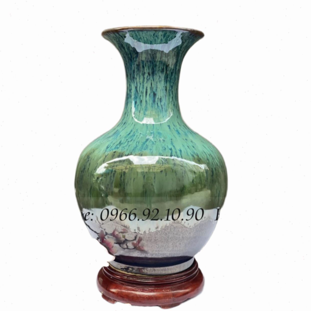 Lọ tỏi Bát Tràng men hỏa biến 47cm đẹp độc đáo giá tốt 