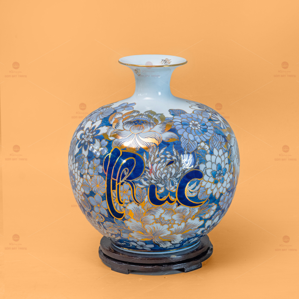 Quả Hút Lộc Phúc Lộc Thọ Vẽ Vàng Gốm Sứ Cao Cấp Quà Tặng Ý Nghĩa 