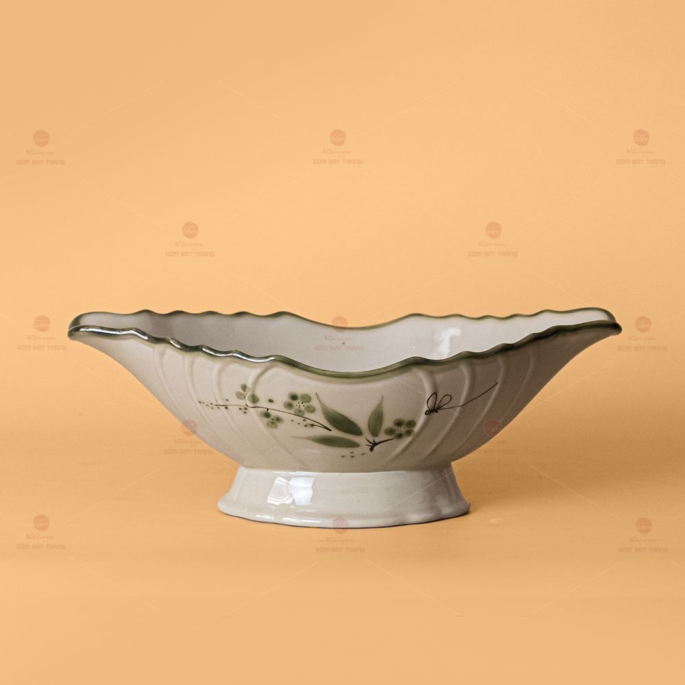 Bát Đựng Gà Sứ Hoa Đào Chuồn Chuồn Bát Tràng Sang Trọng 