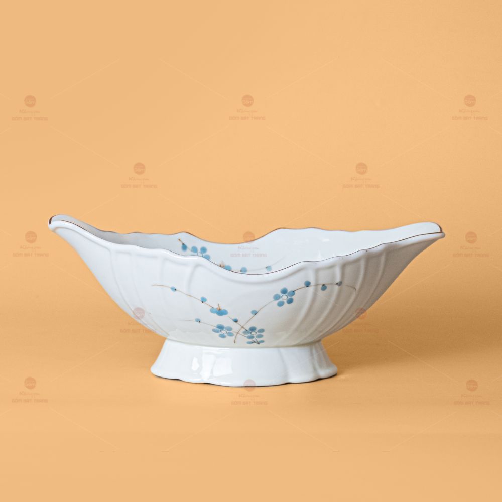 Bát Đựng Gà Hoa Đào Xanh Sứ Cao Cấp Bát Tràng Đẹp Bền 