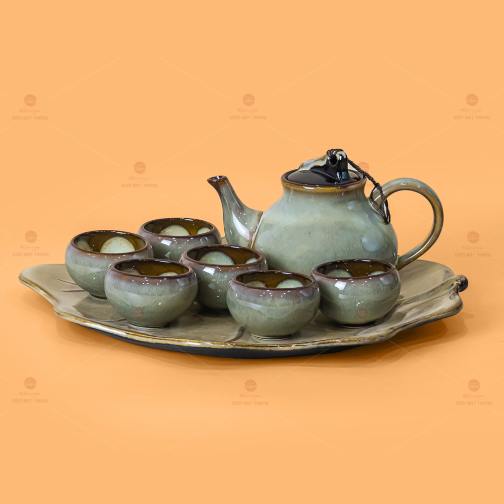 Bộ Ấm Trà Hồ Lô Men Hỏa Biến Sang Trọng Phong Cách Tinh Tế 