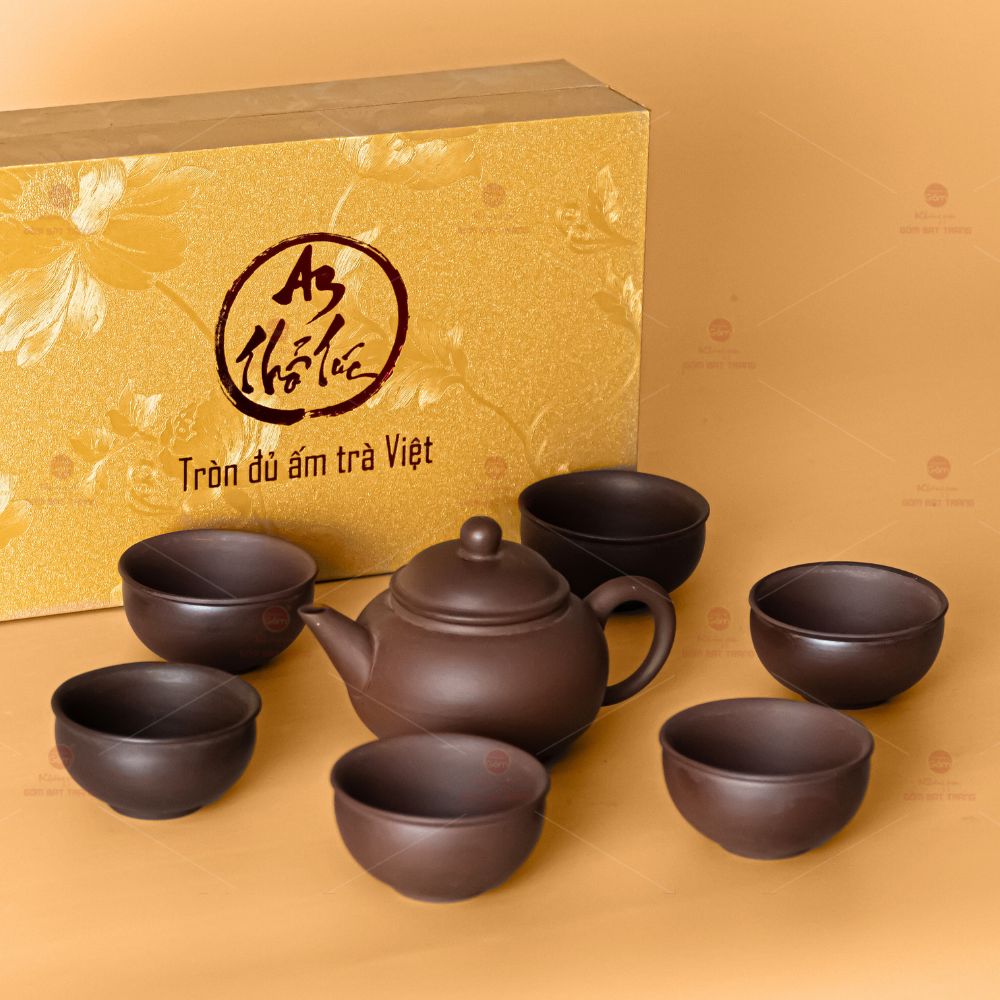 Bộ Ấm Chén An Thổ Túc Hộp Chữ Nhật Quà Tặng Cao Cấp Thưởng Trà 