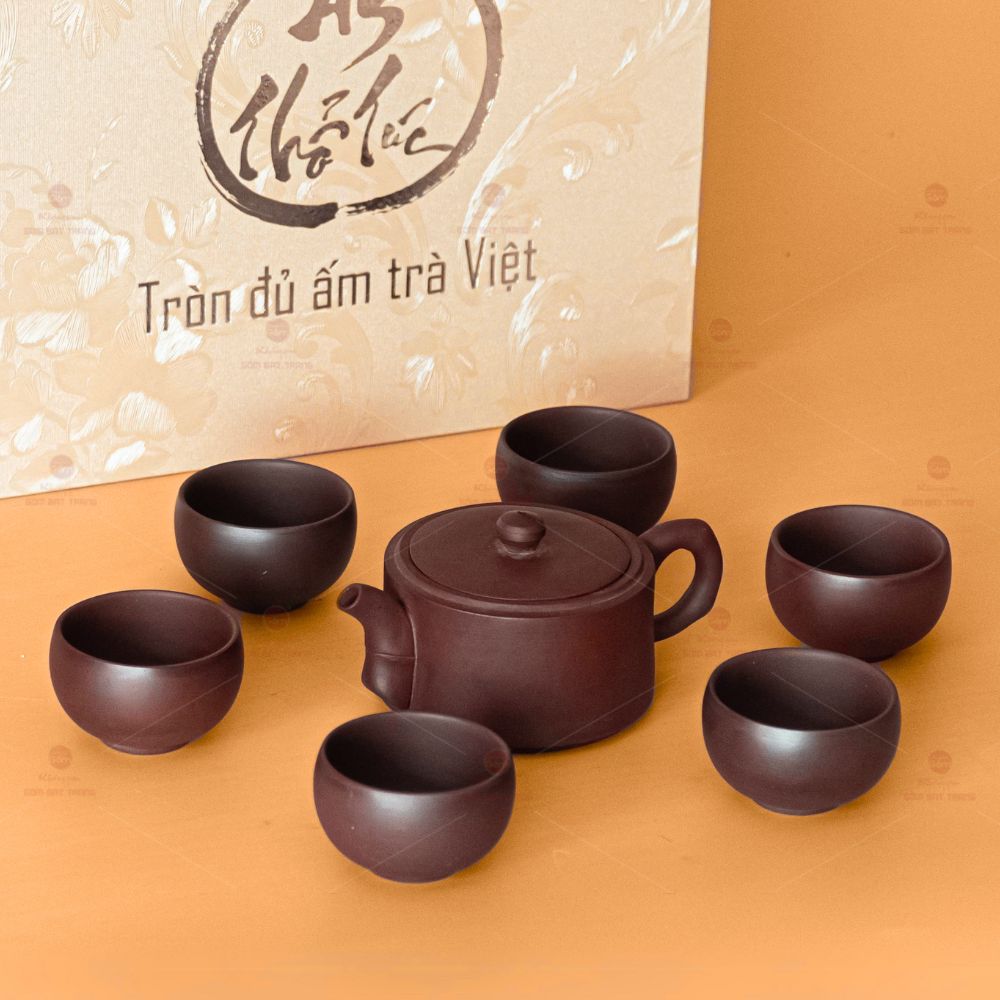 Bộ Ấm Chén An Thổ Túc gốm Bát Tràng Quà Tặng Sang Trọng Giá Tốt 