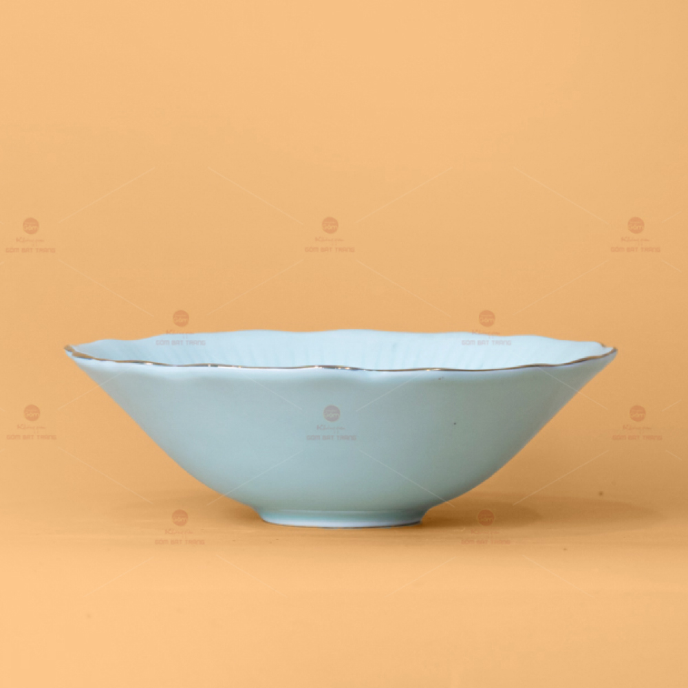 Tô Men Xanh Ngọc Gốm Sứ Sang Trọng Kẻ Vàng Giá Tốt 