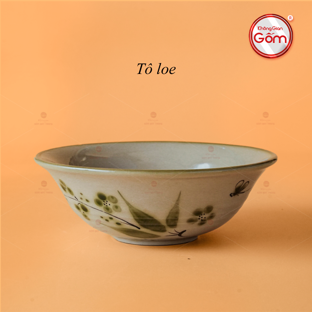 Tô Loe Hoa Đào Chuồn Gốm Bát Tràng Quà Tặng Đẹp Giá Tốt 