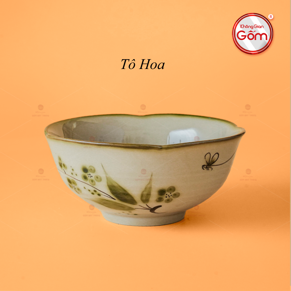 Tô Hoa Hoa Đào Chuồn Sứ Cao Cấp Bát Tràng Quà Tặng Trang Trí Gia Đình 