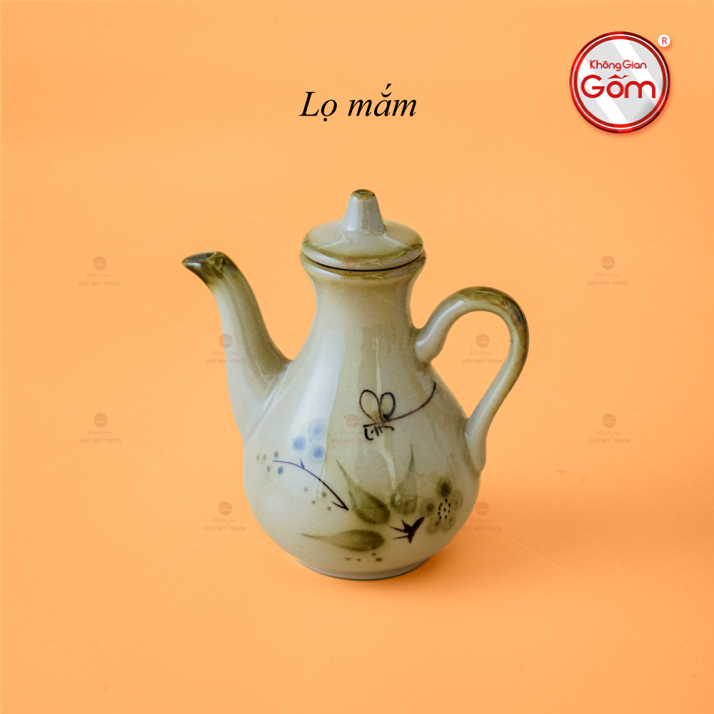Lọ Đựng Mắm Hoa Đào Chuồn Sứ Cao Cấp Quà Tặng Decor Bát Tràng 
