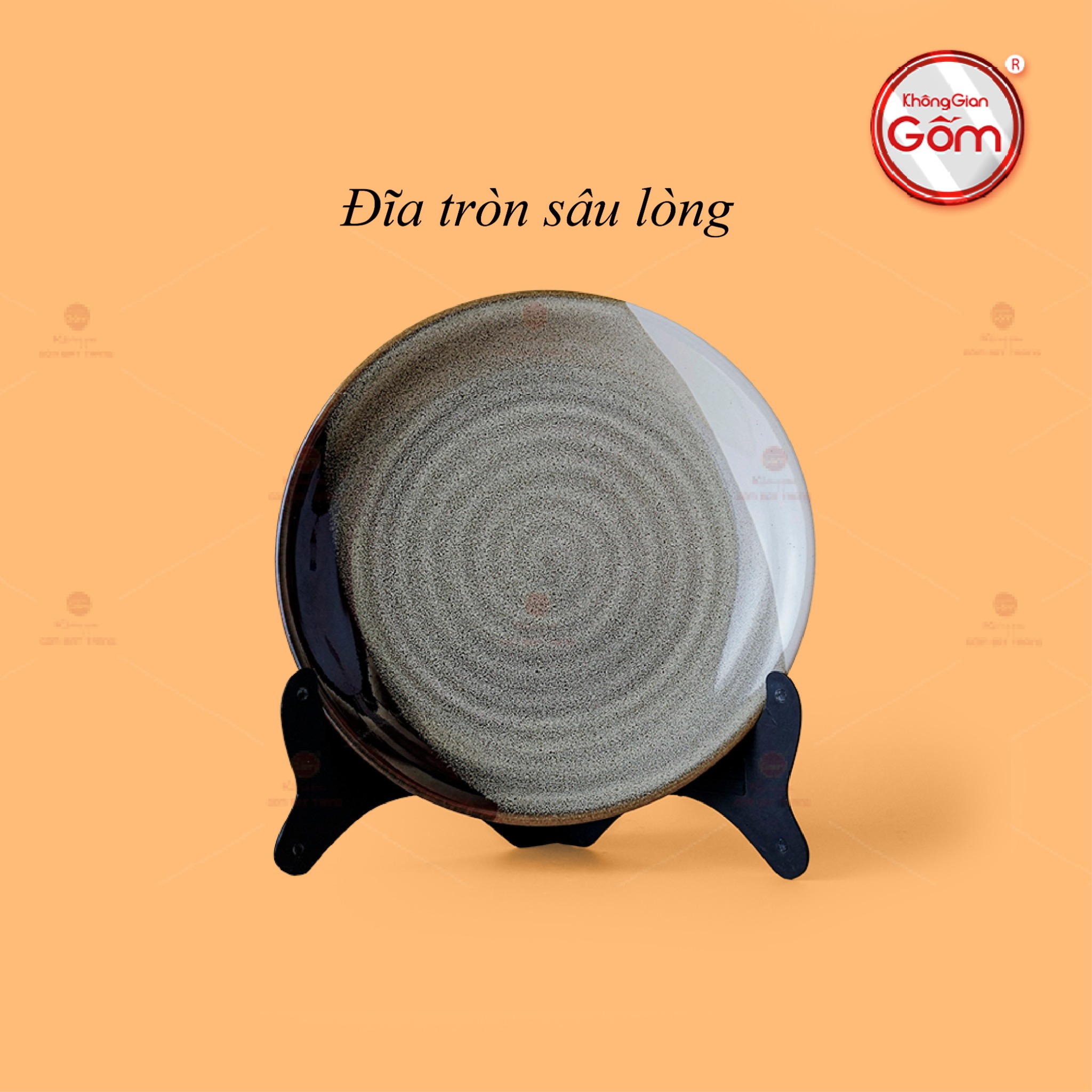 Đĩa Tròn Sâu Lòng Ba Màu Gốm Bát Tràng Cao Cấp Đẹp Sang 