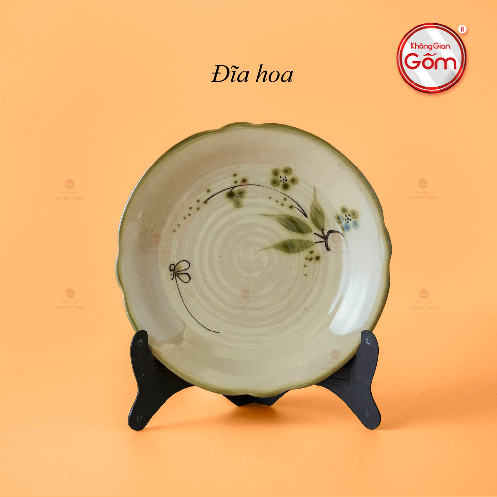 Đĩa Sứ Hoa Đào Chuồn Trang Trí Bàn Ăn Quà Tặng Độc Đáo 
