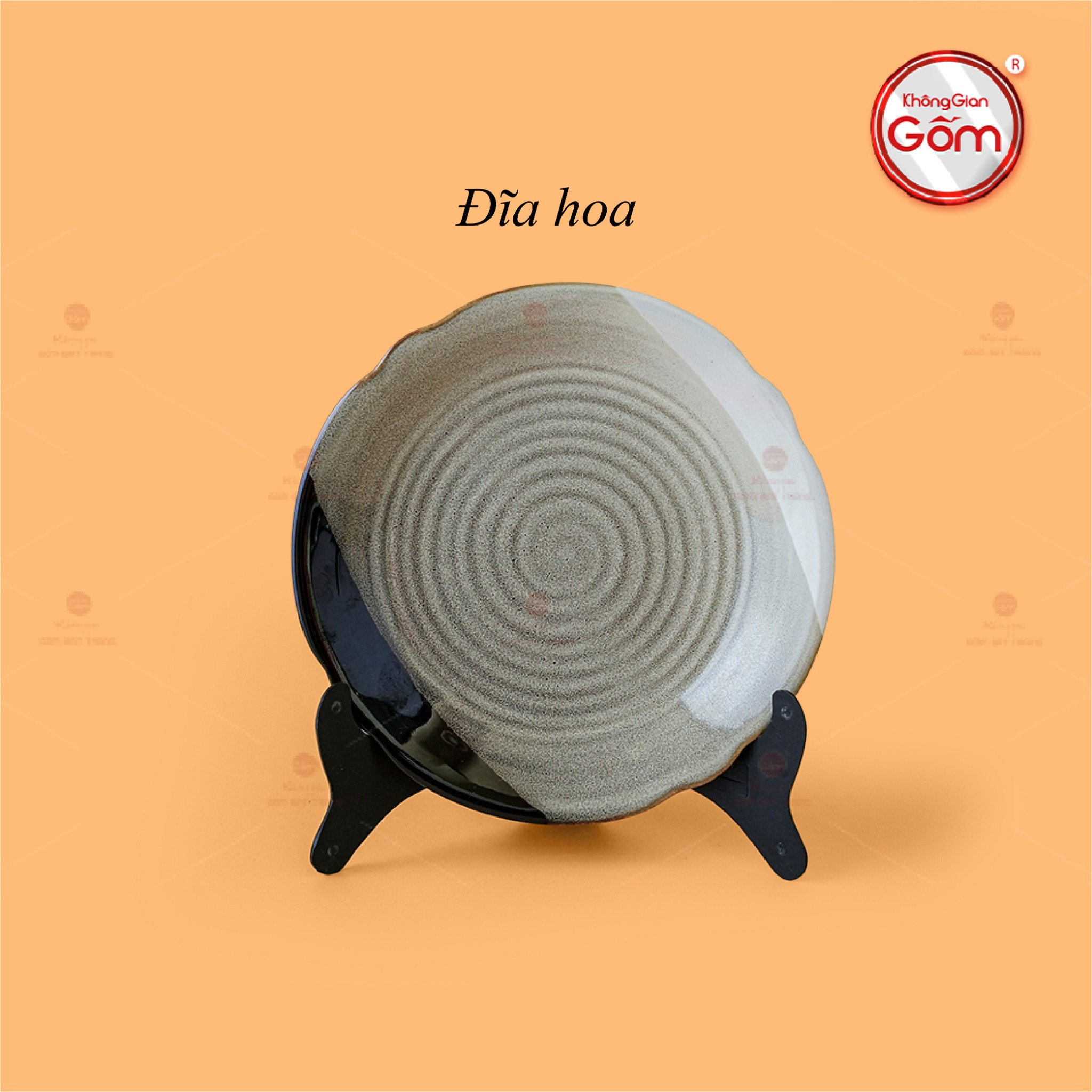 Đĩa Hoa Ba Màu Sứ Cao Cấp Bát Tràng Quà Tặng Độc Đáo 