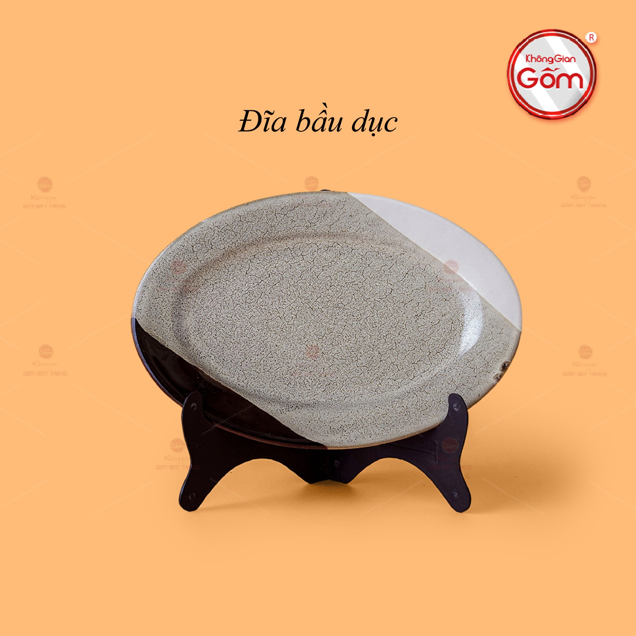 Đĩa Bầu Dục Ba Màu Gốm Sứ Cao Cấp Sang Trọng Quà Tặng 