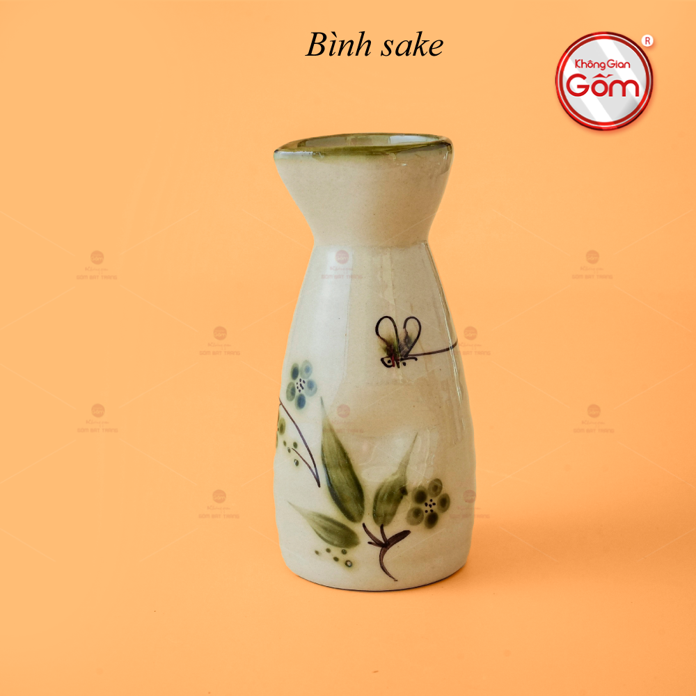 Bình Sake Hoa Đào Chuồn Sứ Cao Cấp Quà Tặng Độc Đáo Trang Trí 