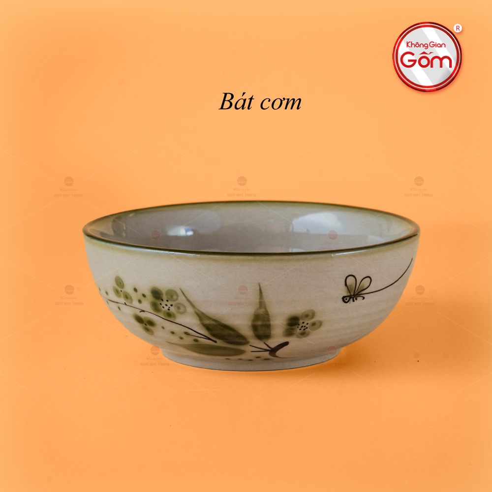 Bát Cơm Hoa Đào Chuồn Sứ Cao Cấp Quà Tặng Đẹp Bát Tràng 