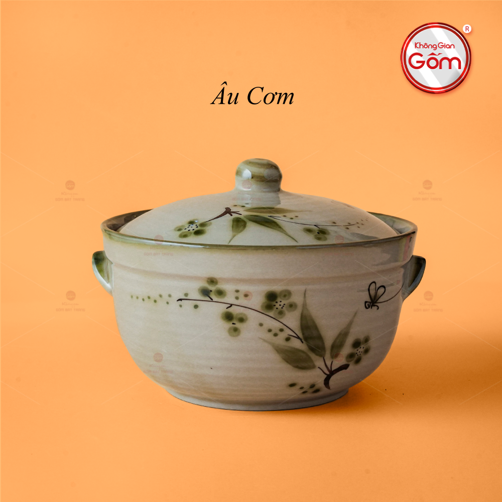 Âu Cơm Hoa Đào Chuồn Sứ Cao Cấp Bền Màu An Toàn Quà Tặng 