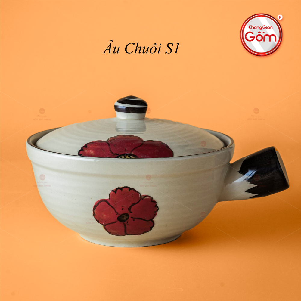 Âu Chuôi Hoa Sứ Đỏ Sứ Cao Cấp Bát Tràng Quà Tặng Đẹp 