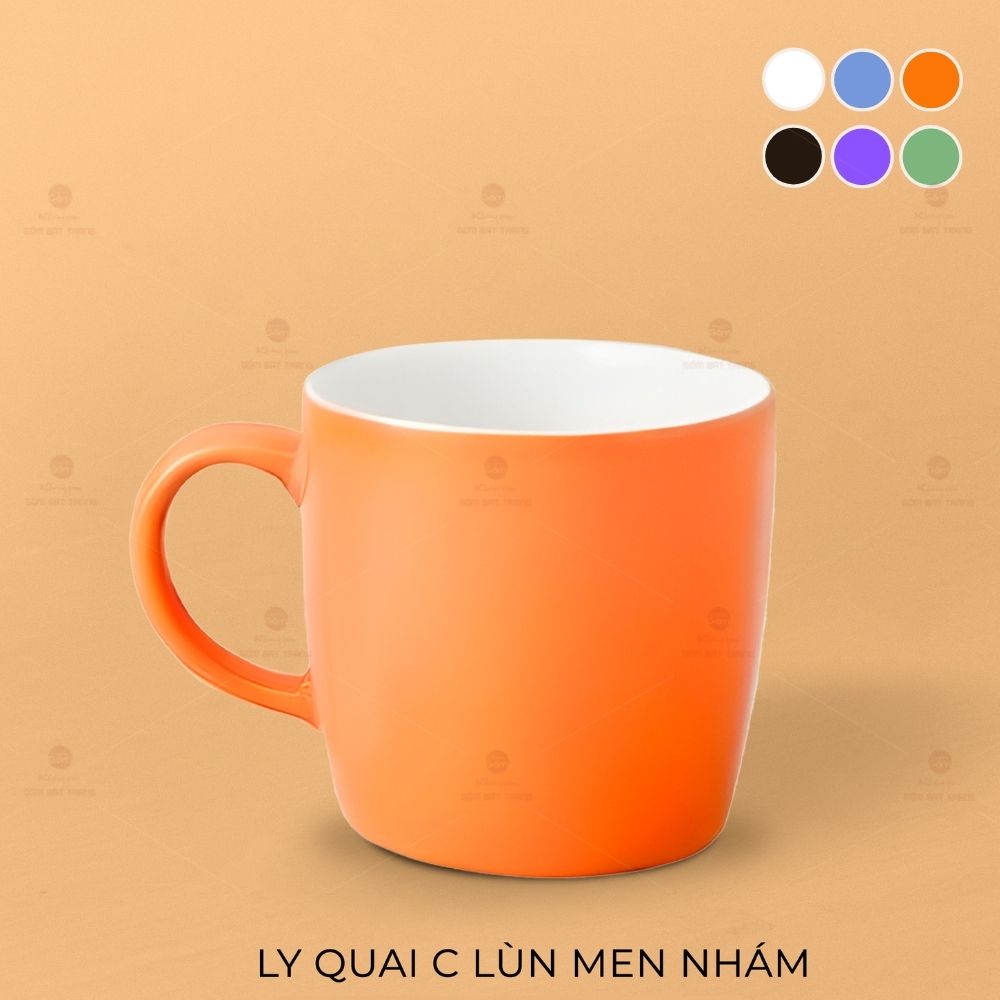 Ly Quai C Lùn Men Nhám Sứ Cao Cấp 300ml Quà Tặng Ý Nghĩa Bát Tràng 