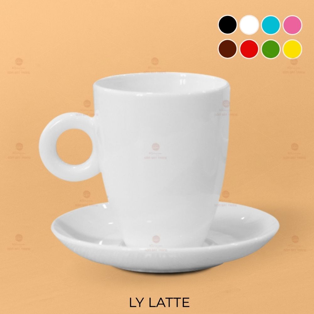 Ly Latte sứ Bát Tràng cao cấp 350ml Dáng đẹp Quà tặng ý nghĩa 