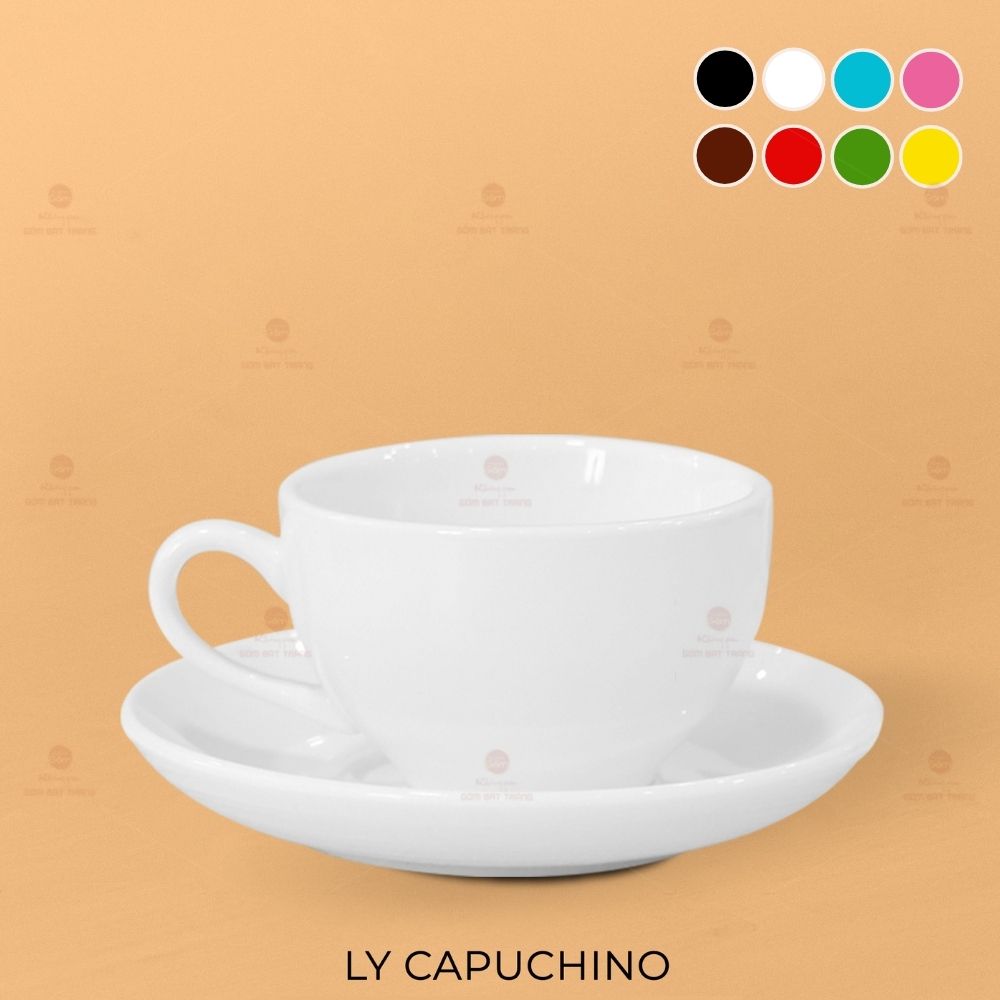 Ly Capuchino sứ cao cấp Bát Tràng quà tặng giữ nhiệt đẹp tiện dụng 