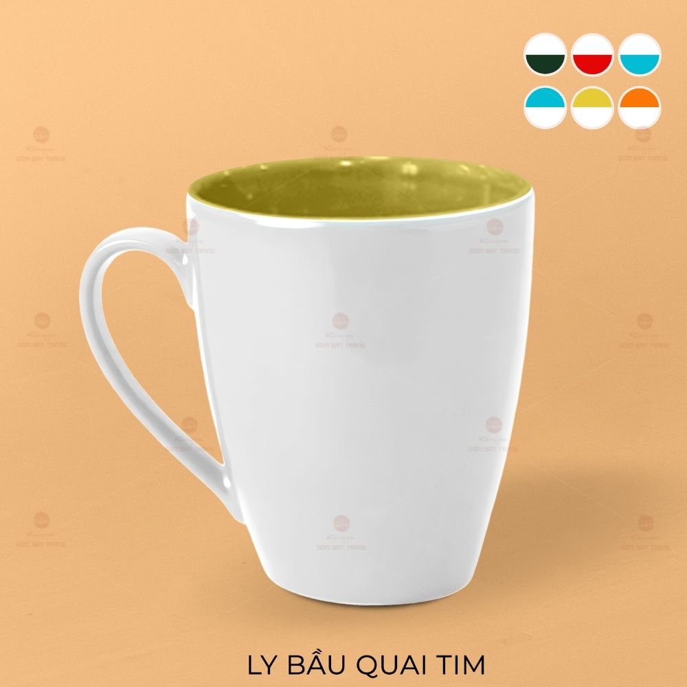 Ly Bầu Quai Tim Sứ Cao Cấp Bát Tràng Dáng Đẹp Quà Tặng Ý Nghĩa 