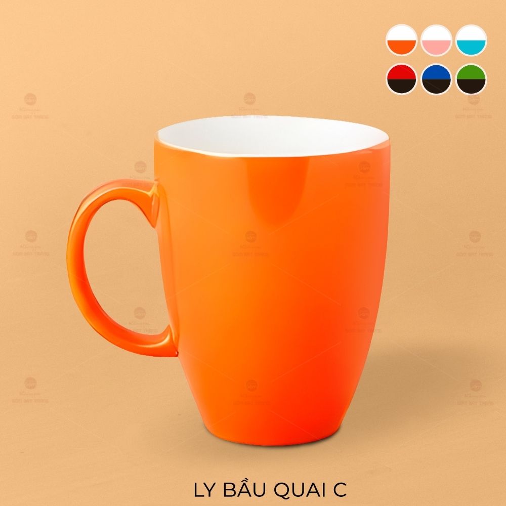 Ly Bầu Quai C Sứ Cao Cấp Bát Tràng 330ml Quà Tặng Ý Nghĩa 