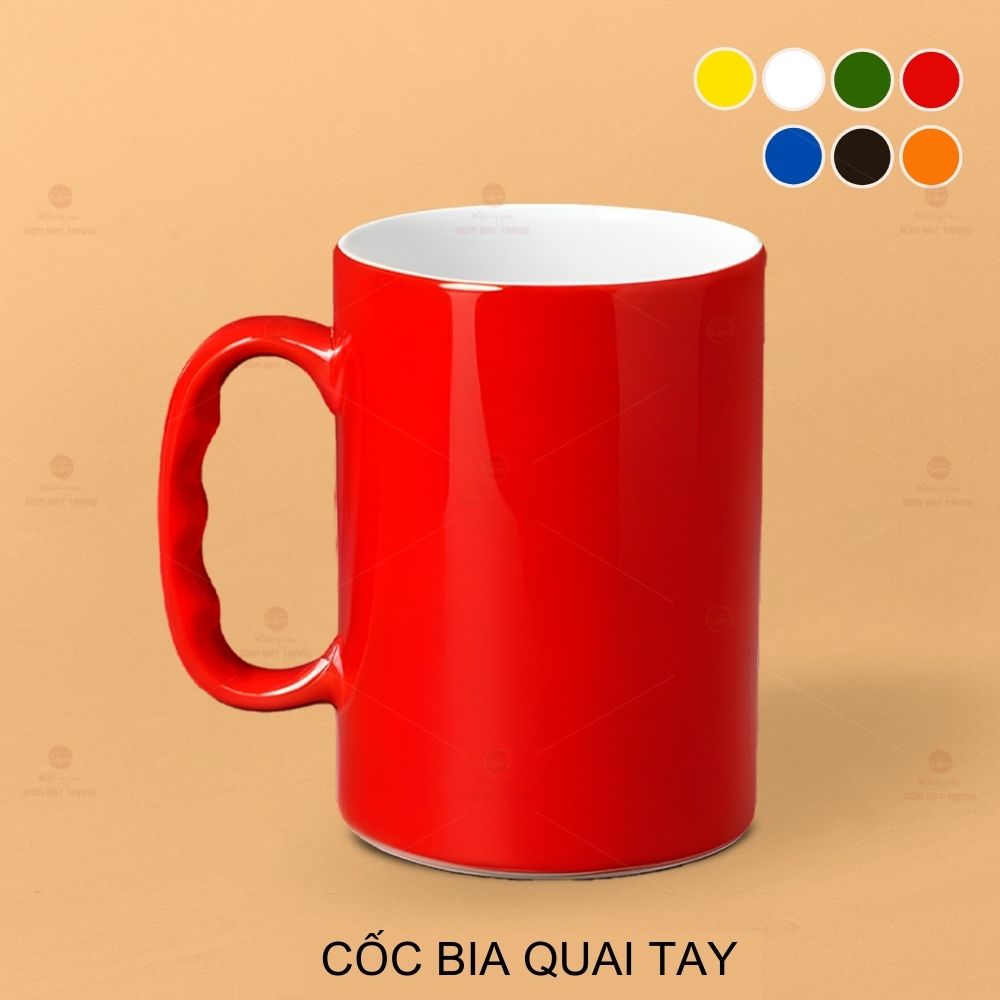 Cốc Bia Quai Tay Sứ Cao Cấp Bát Tràng Quà Tặng Sang Trọng 