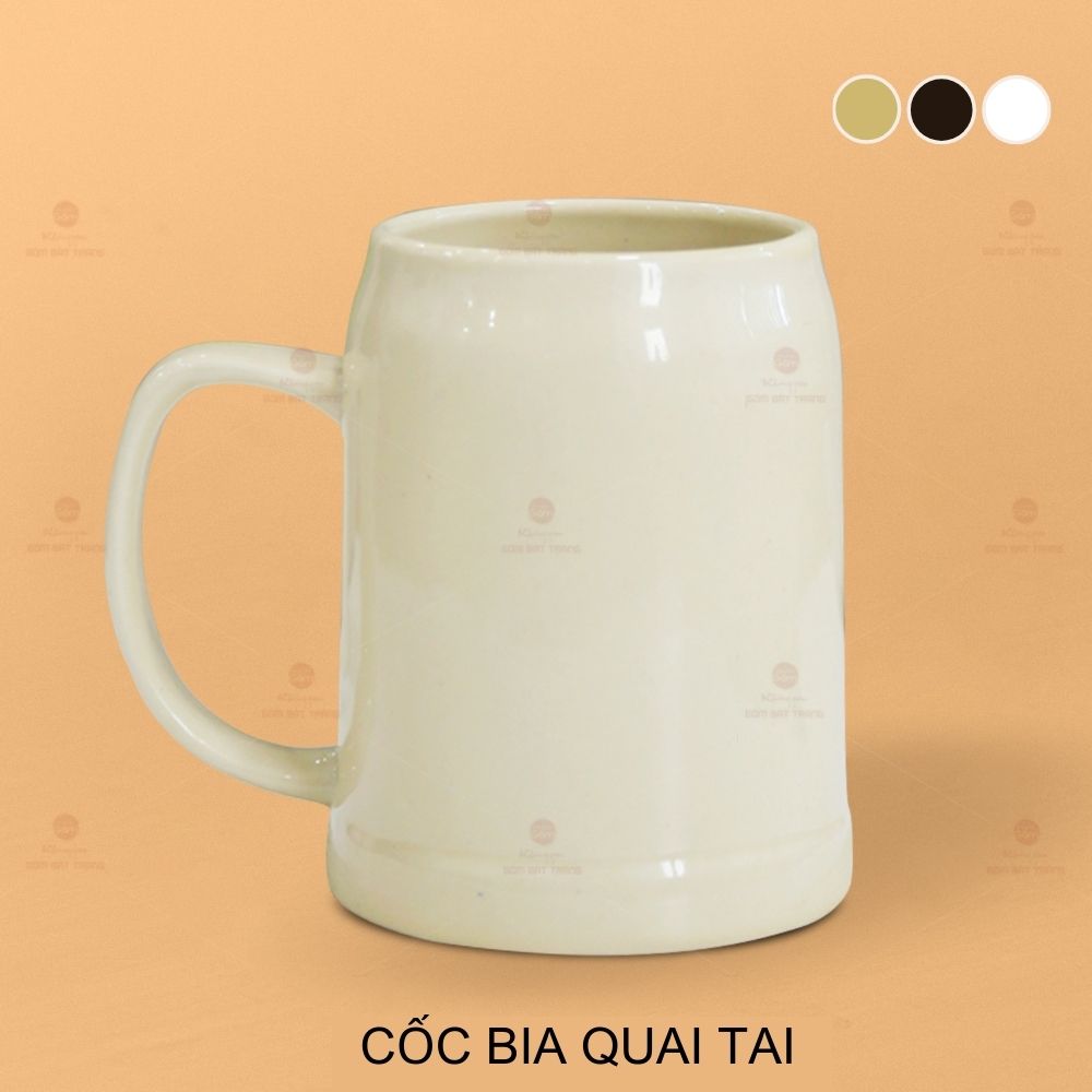Ly uống bia quai tai sứ Bát Tràng cao cấp quà tặng sang trọng 