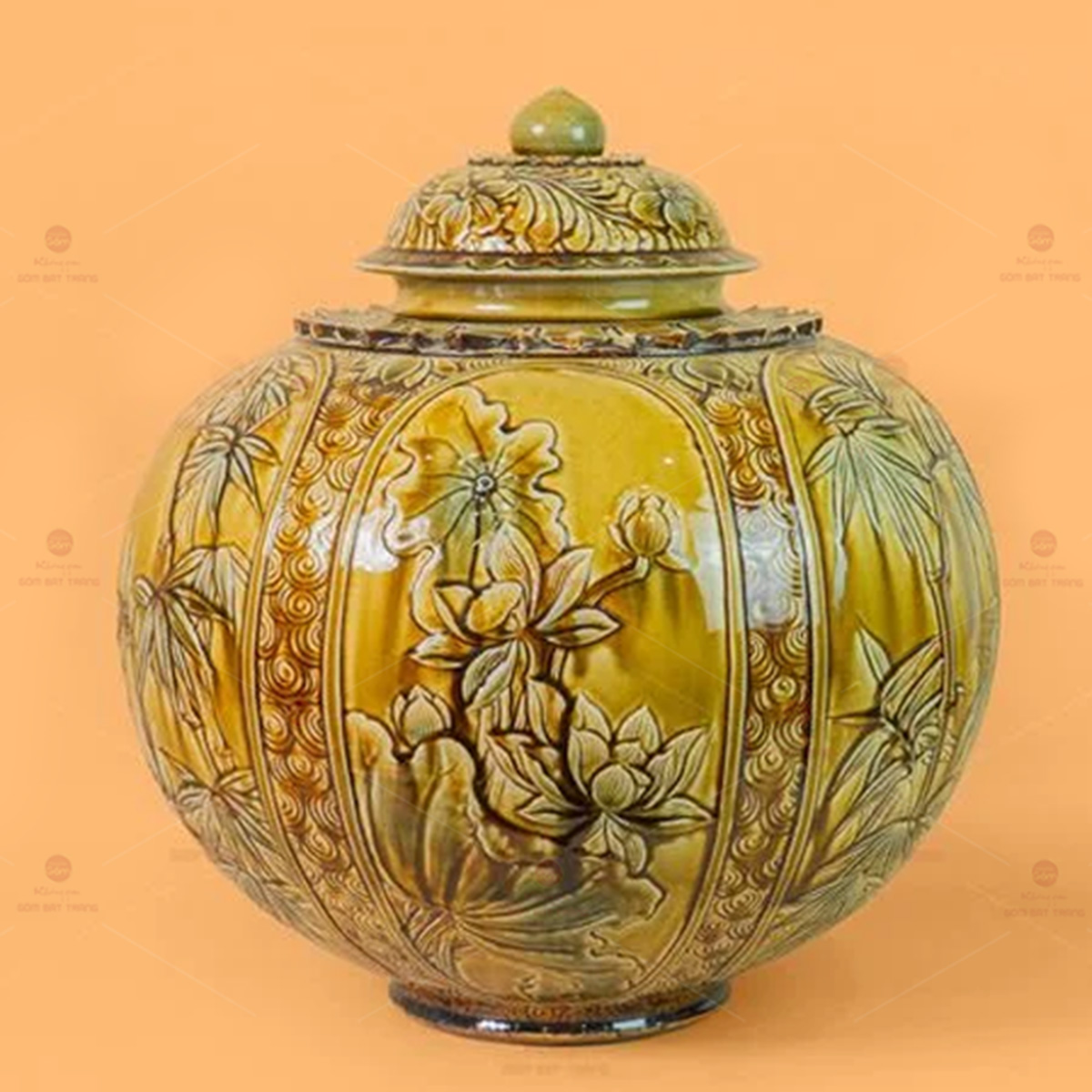 Chum Ngâm Rượu Men Hoàng Thổ Hoa Sen Trúc An Toàn Sức Khỏe 