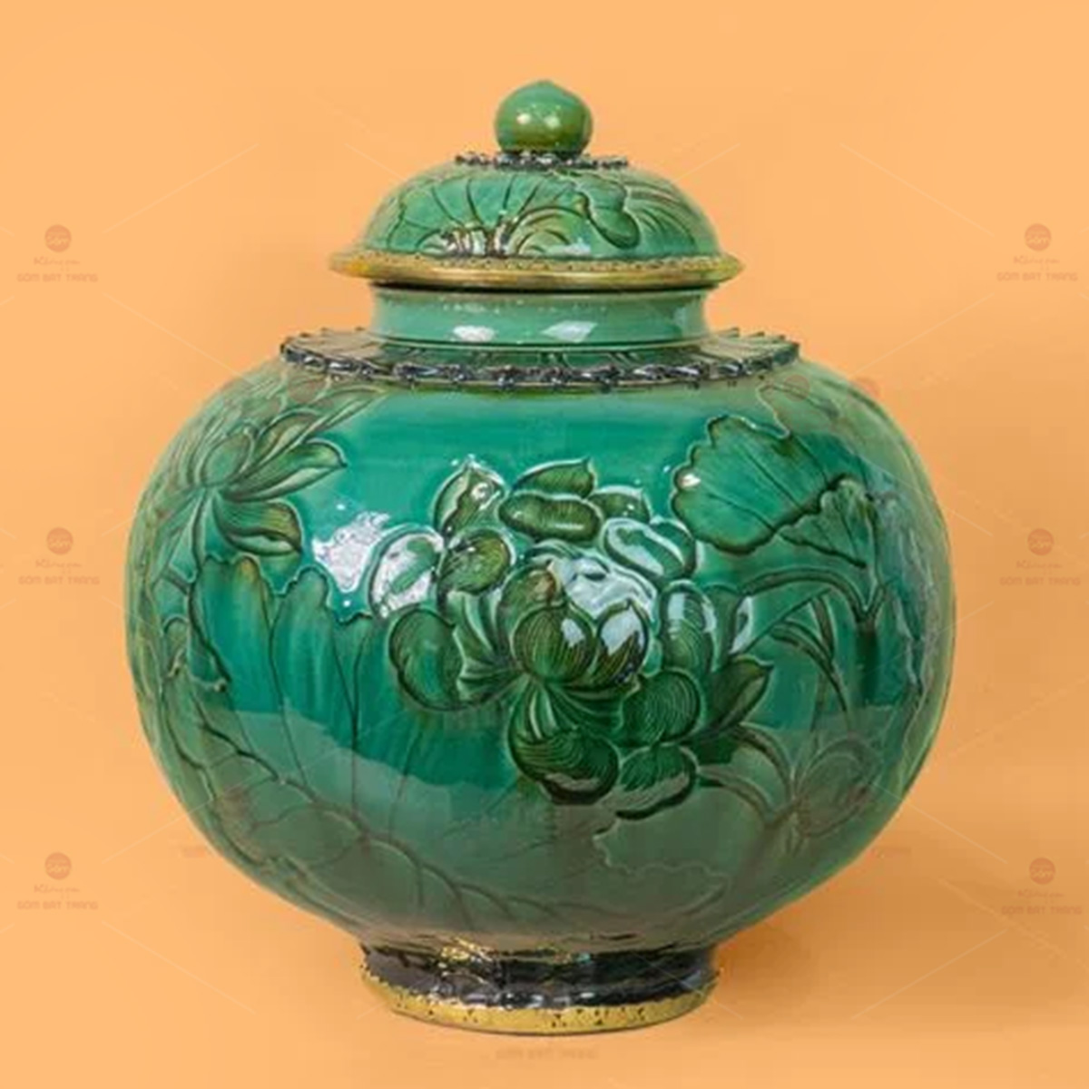 Chum Ngâm Rượu Hoa Sen Bọc Đồng Bát Tràng An Toàn Giá Tốt 