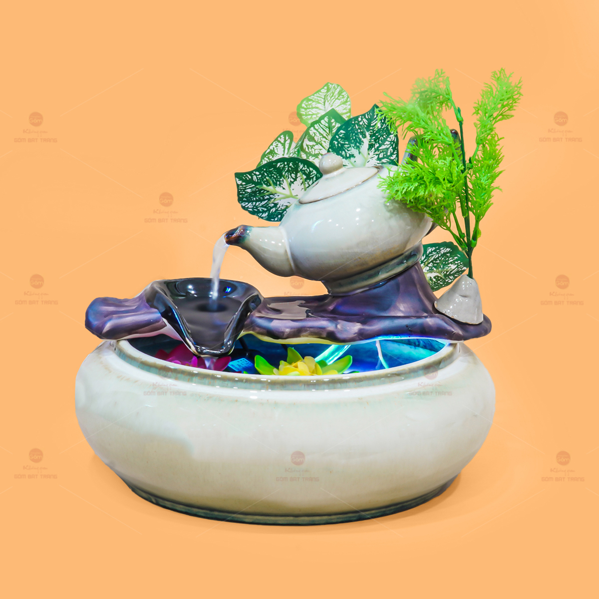 Bộ Thác Nước Bình Trà Phong Thủy Trang Trí Tặng Quà Độc Đáo 