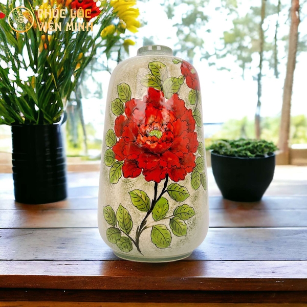 Bình Hoa Vẽ Tay Cao Cấp Gốm Sứ Bát Tràng Độc Bản Sang Trọng VM546 
