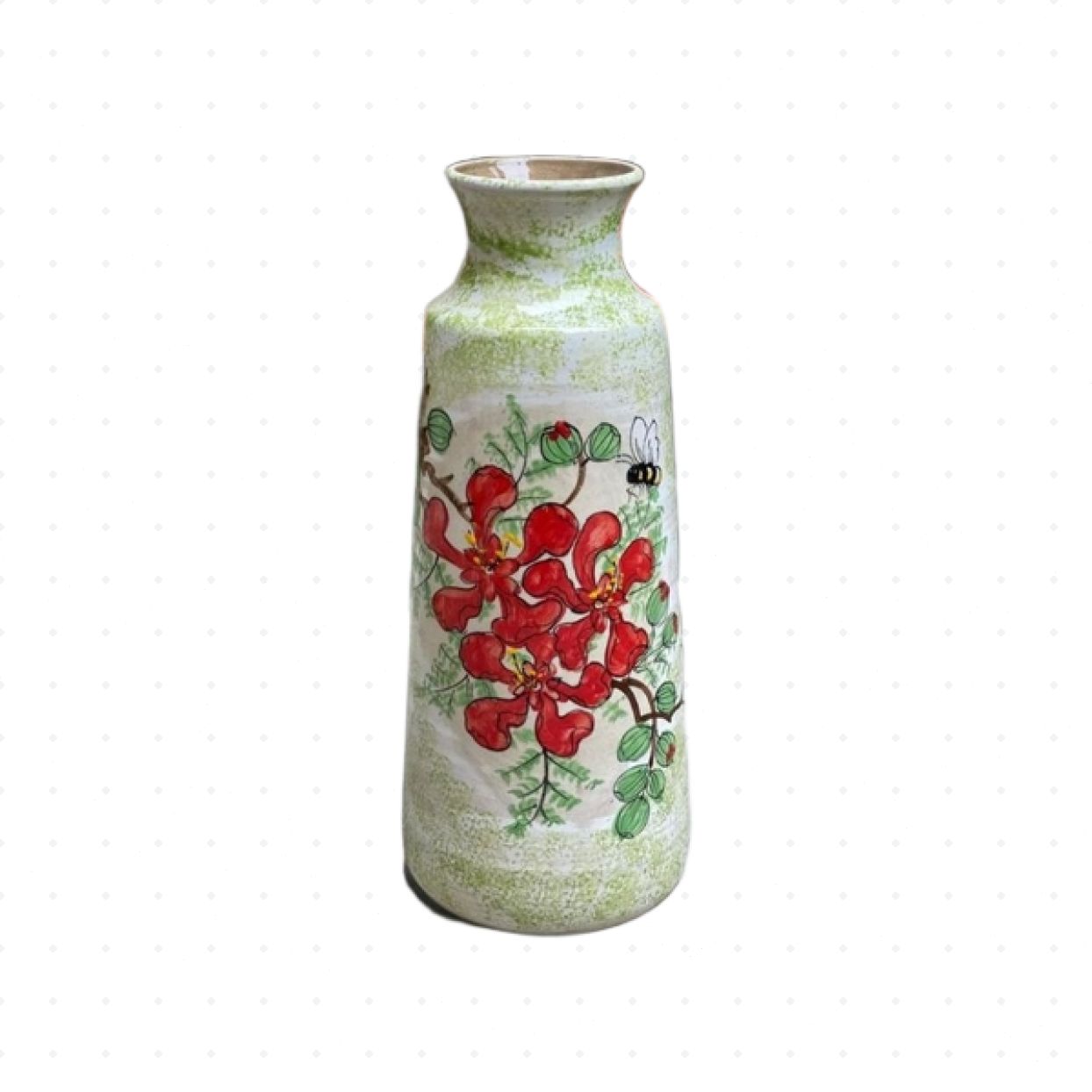 Bình Hoa Gốm Sứ Bát Tràng Độc Bản Vẽ Tay Cao Cấp Tinh Tế VM345 