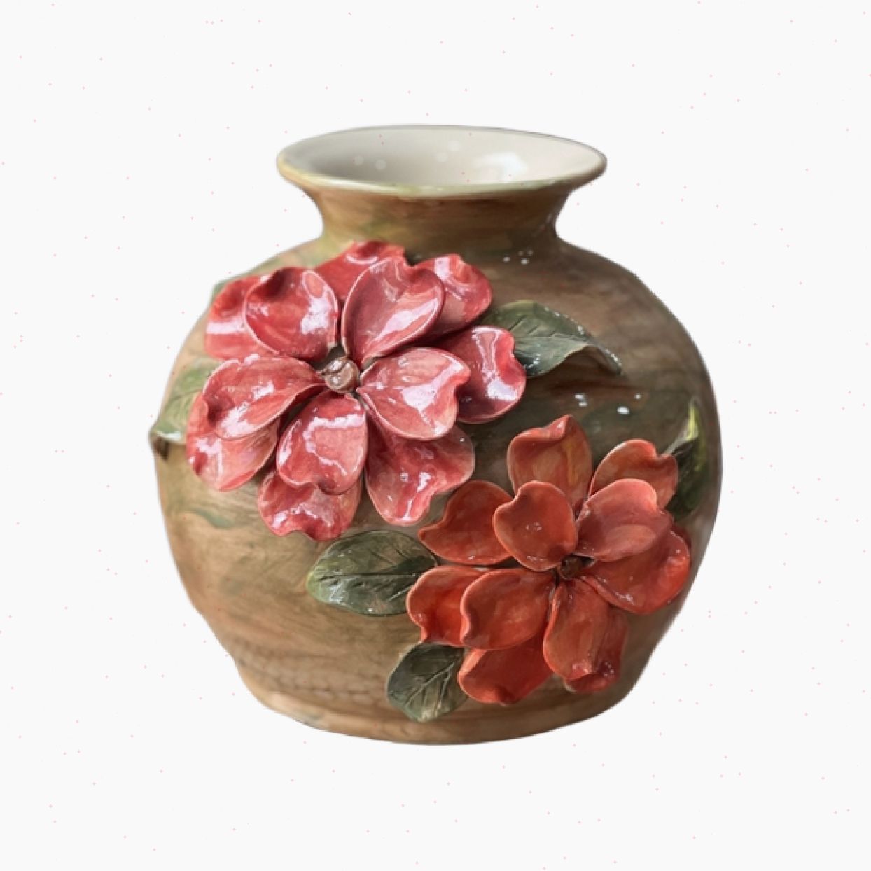 Bình Hoa Gốm Sứ Bát Tràng Cao Cấp Đắp Nổi Độc Bản Sang Trọng VM466 