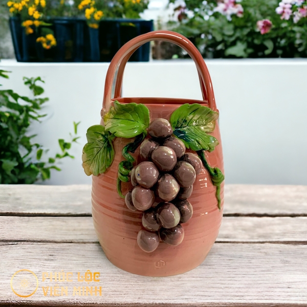 Bình Hoa Gốm Sứ Bát Tràng Đắp Nổi Độc Quyền Cao Cấp VM457 